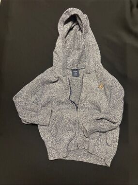 GAP Heathered Navy Zip Hoodie Sweater- Baby Gap